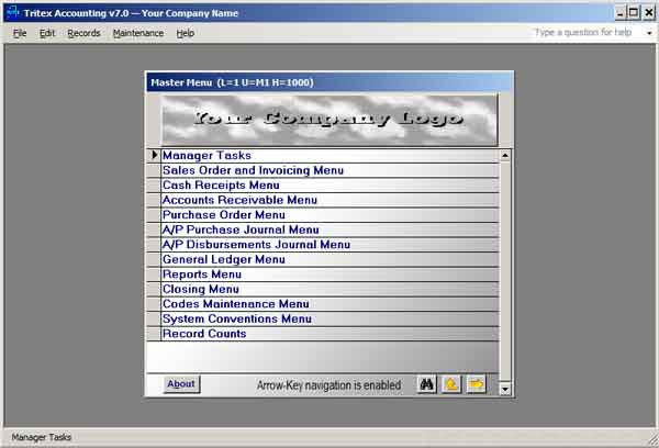 Tritex Accounting screenshot